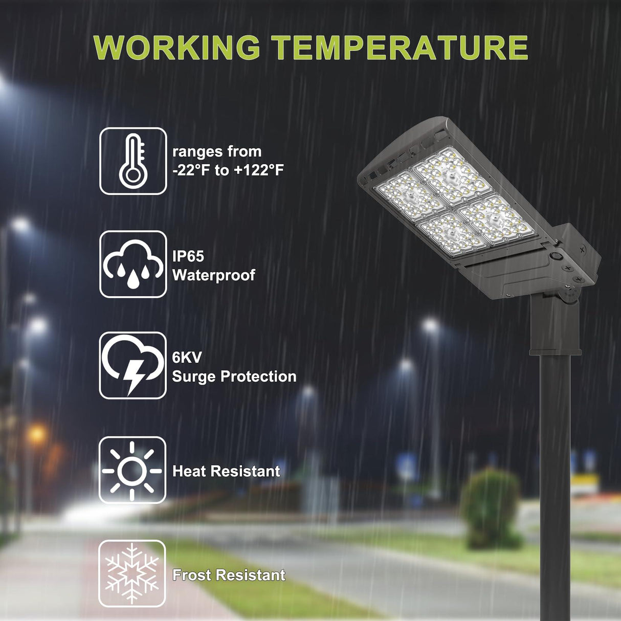 LED Area Light Working Temperature