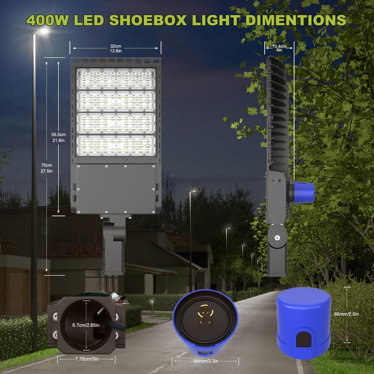 400W LED Shoebox Light  Dimentions