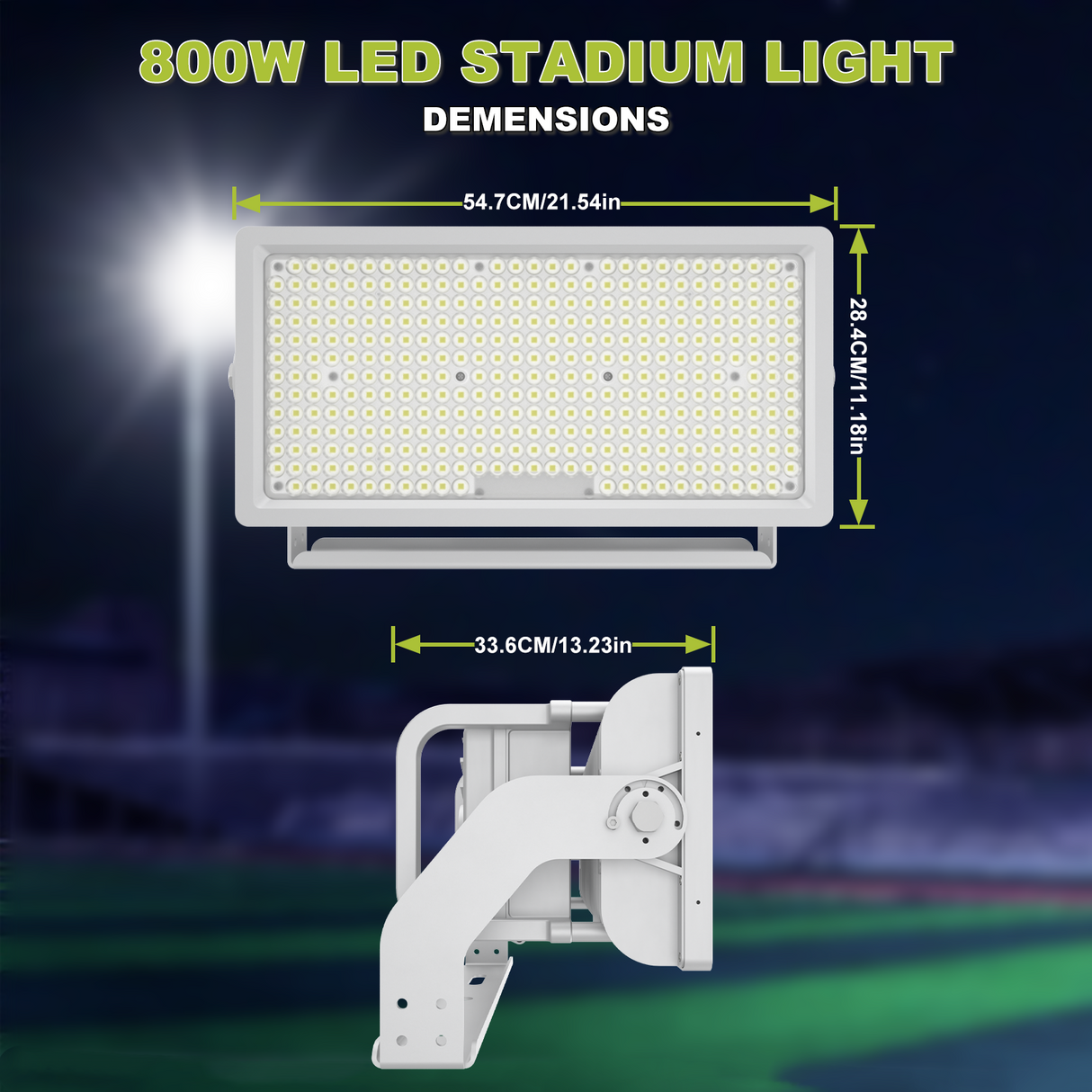 800W LED Stadium Light demensions