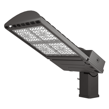 A Hylele 300W LED parking lot light with a bronze finish, showing the LED modules and the reflector.