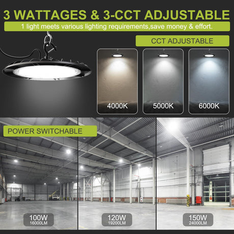 LED UFO High Lights 3 Wattages and 3 CCT adjustable