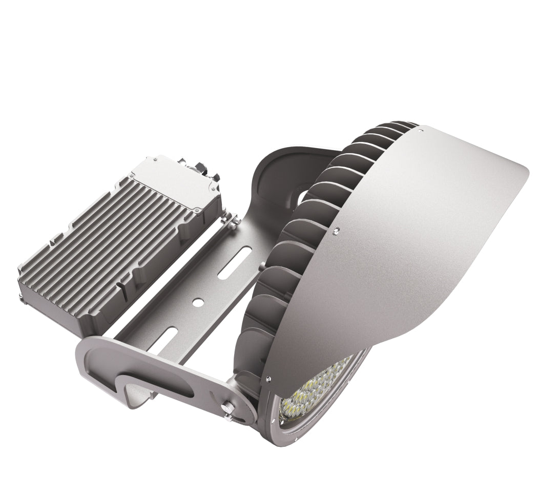 LED high bay light fixture on a white background