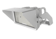 A gray Hylele 800W LED stadium floodlight with a rectangular shape and visible LED chips on the surface. It is designed for outdoor use with a yoke mount structure.