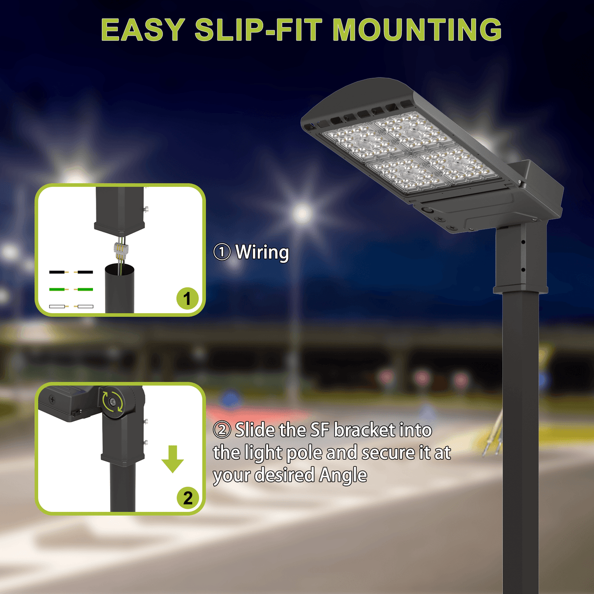 LED Area Light Easy Slip Fit Mounting