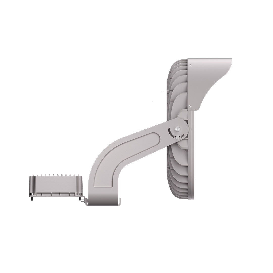 Wall-mounted outdoor light fixture on a white background