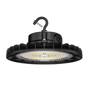 Black industrial pendant light on a white background